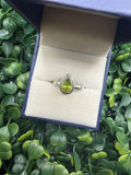 Sterling Silver Bezel Set Peridot Ring size 7