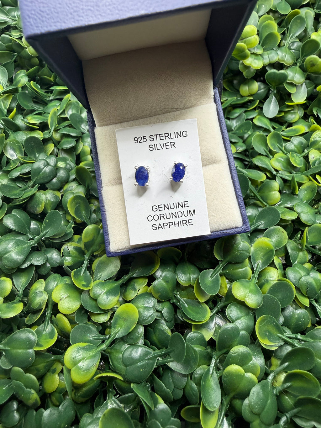 925 Sterling Silver and Blue Sapphire Earrings