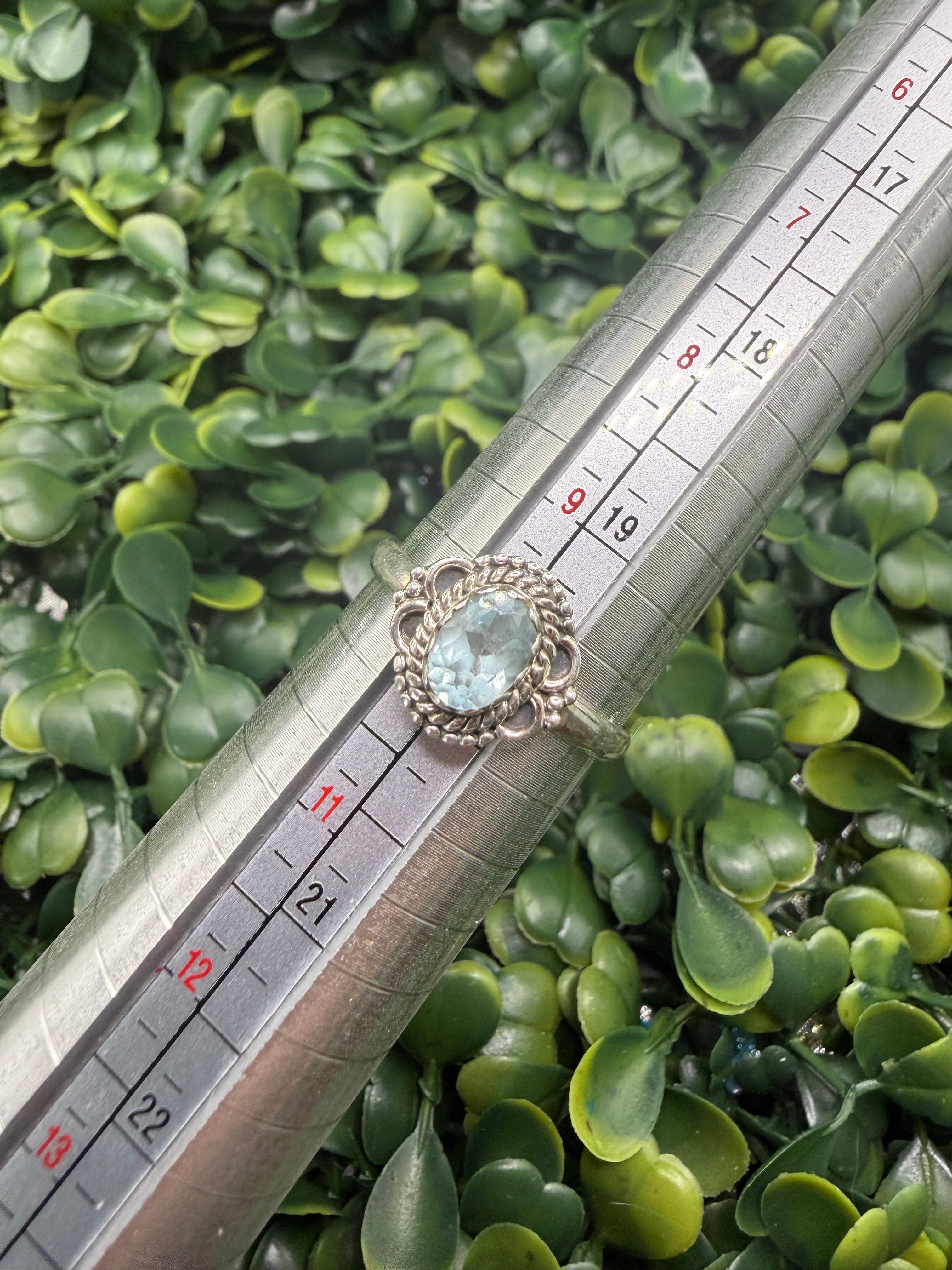 Sterling Silver Blue Topaz Ring size 10