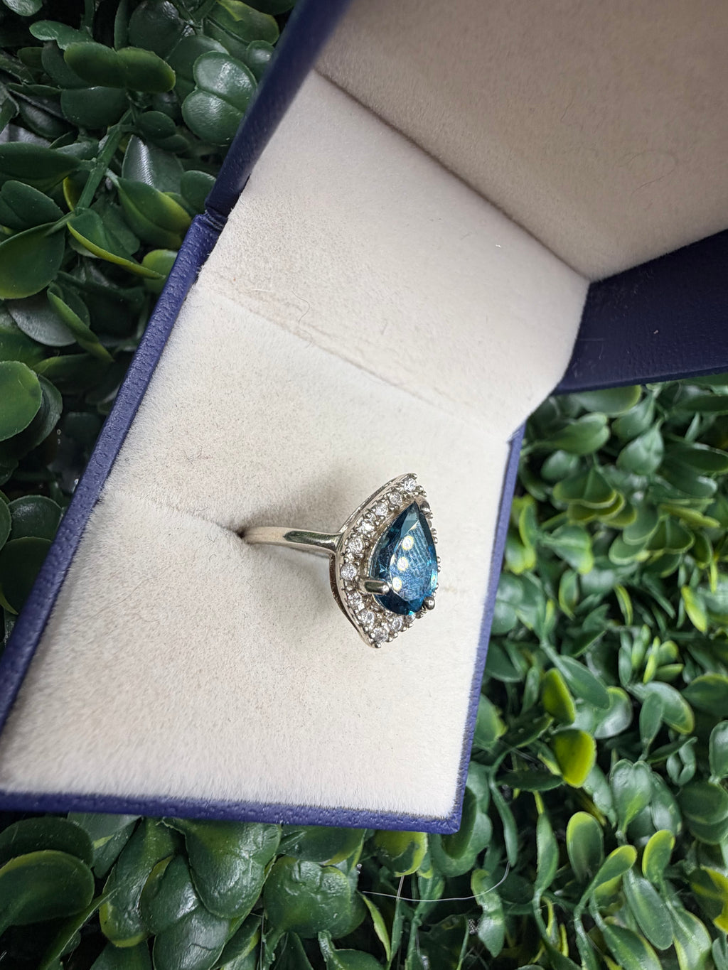 Sterling Silver London Blue and White Topaz Ring size 7