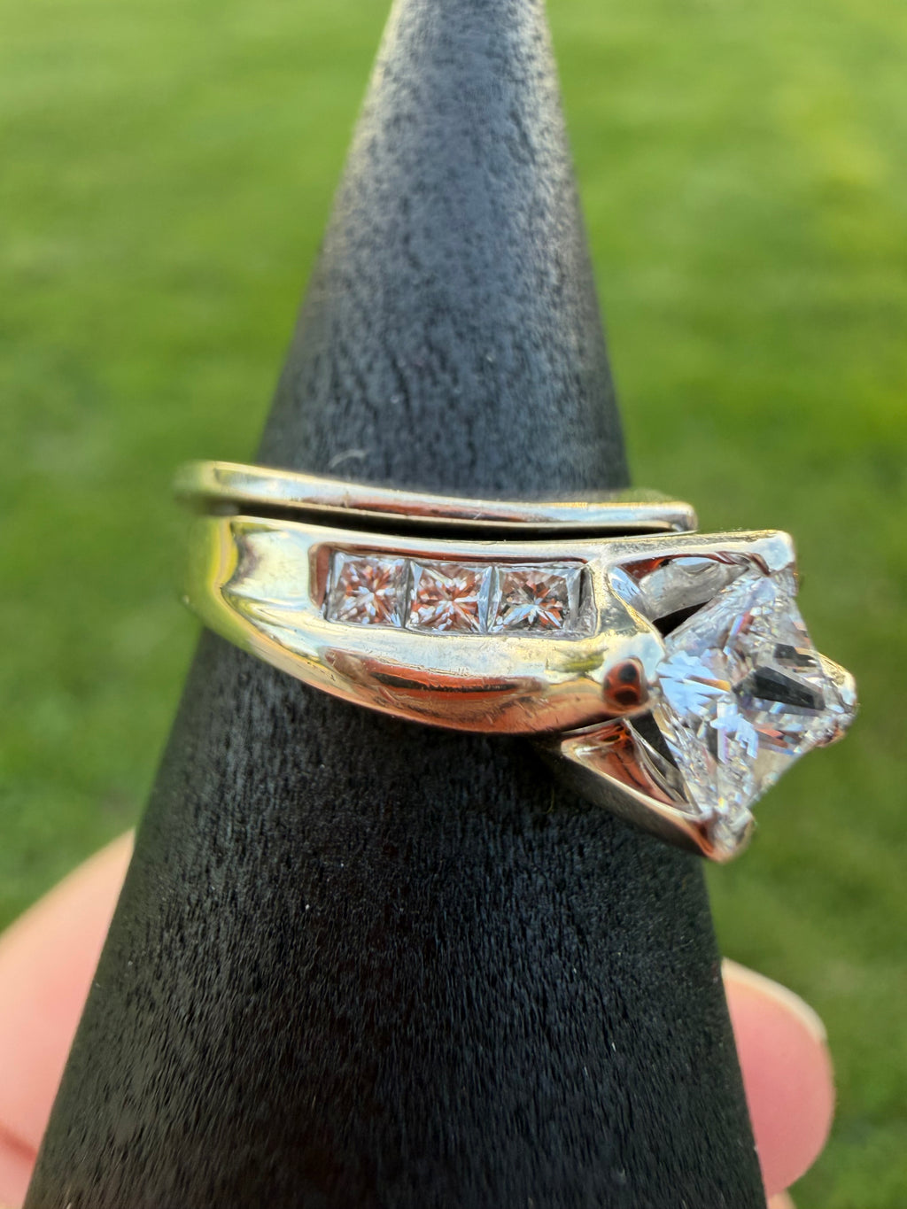 Vintage 2000’s 14k White Gold NATURAL Diamond Wedding Set w/ APPRAISAL!