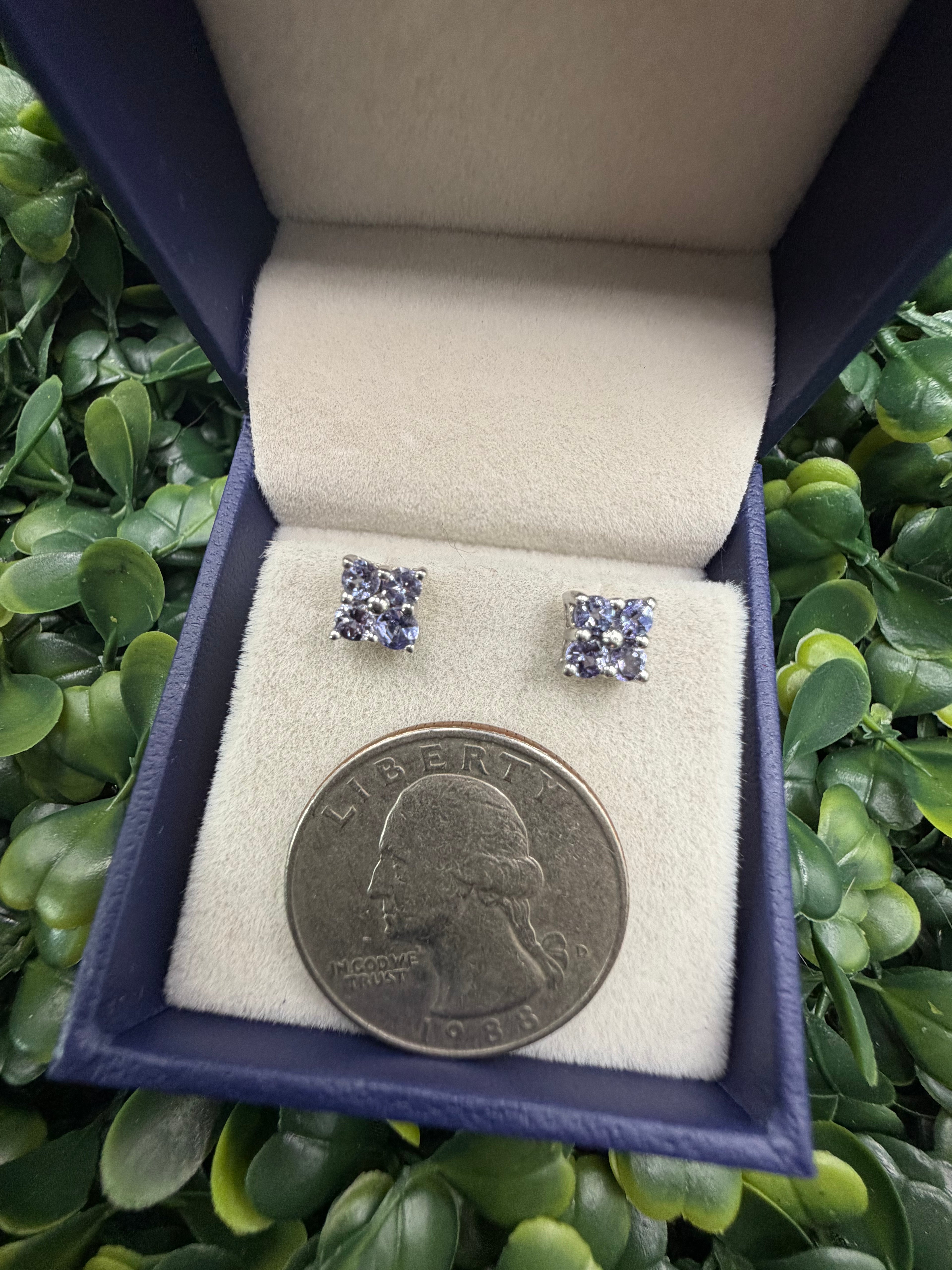 Sterling Silver Iolite Stud Earrings