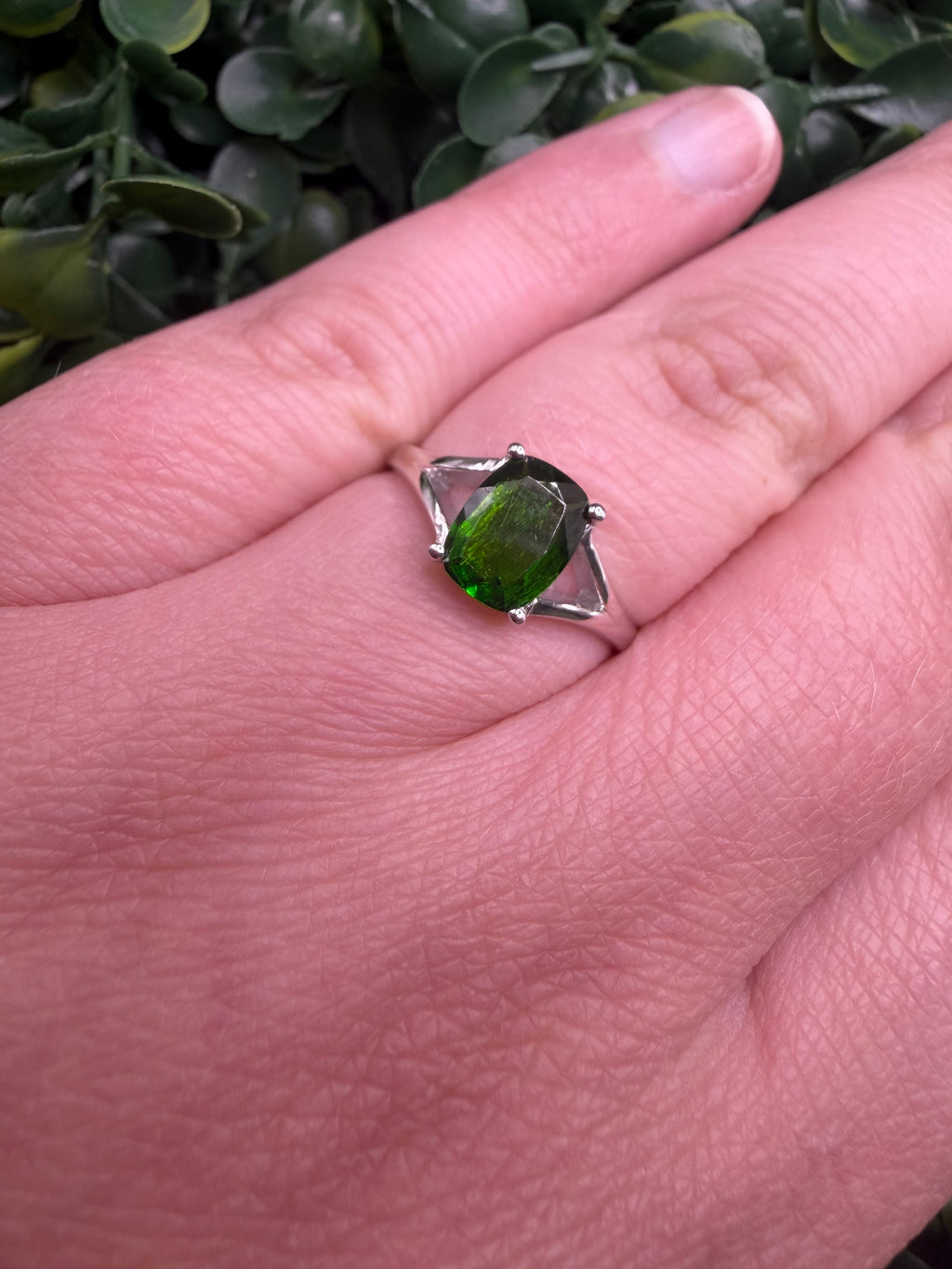 Sterling Silver Chrome Diopside Ring size 7