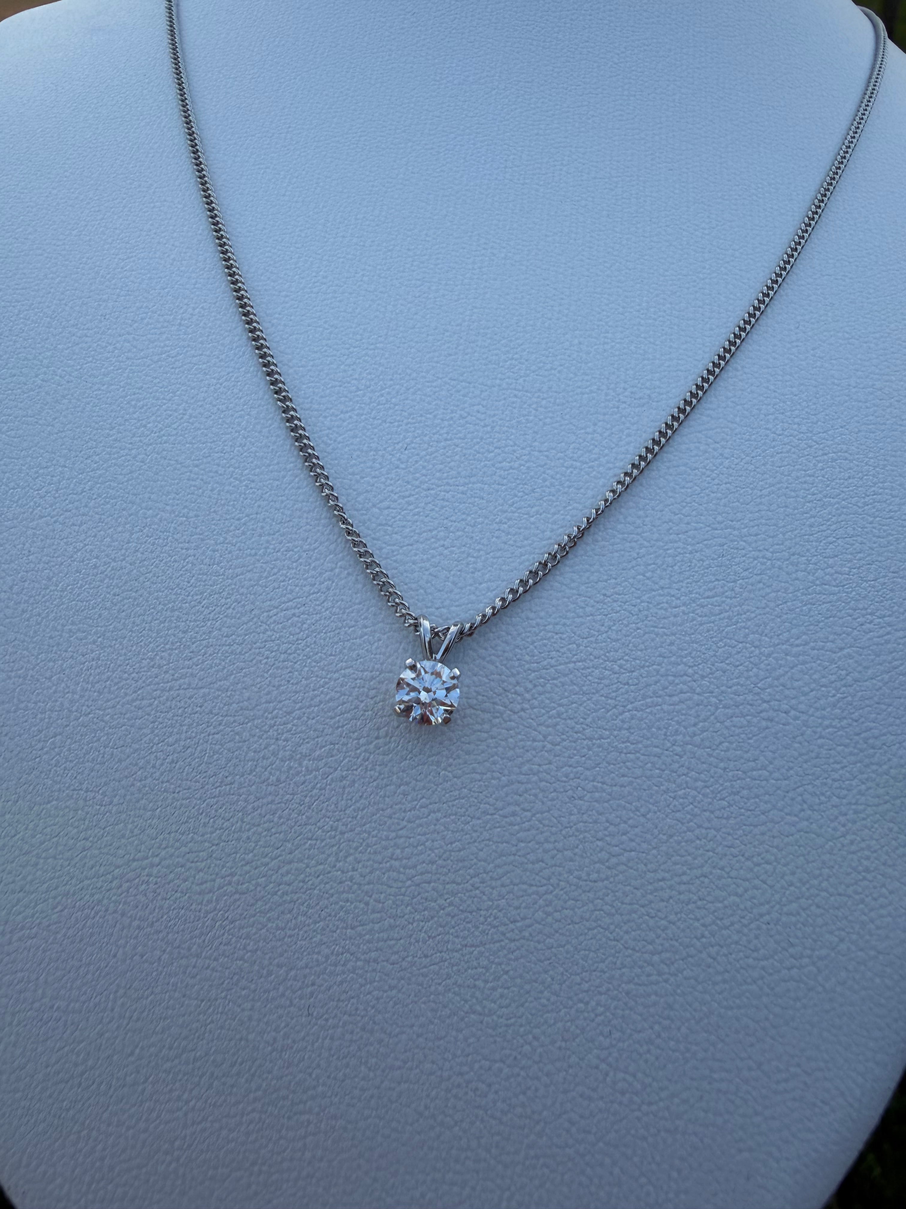 14k White Gold NATURAL Diamond 16inch Necklace w/ APPRAISAL!