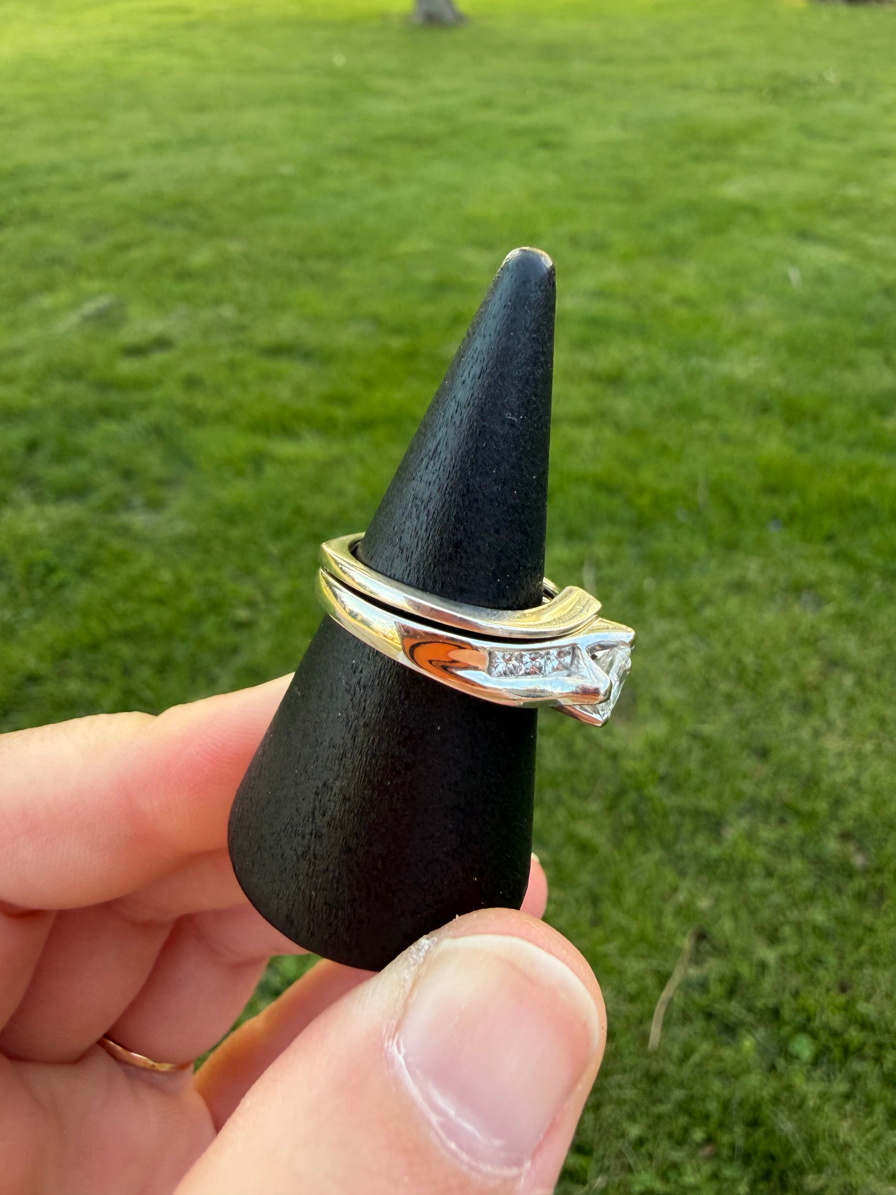 Vintage 2000’s 14k White Gold NATURAL Diamond Wedding Set w/ APPRAISAL!