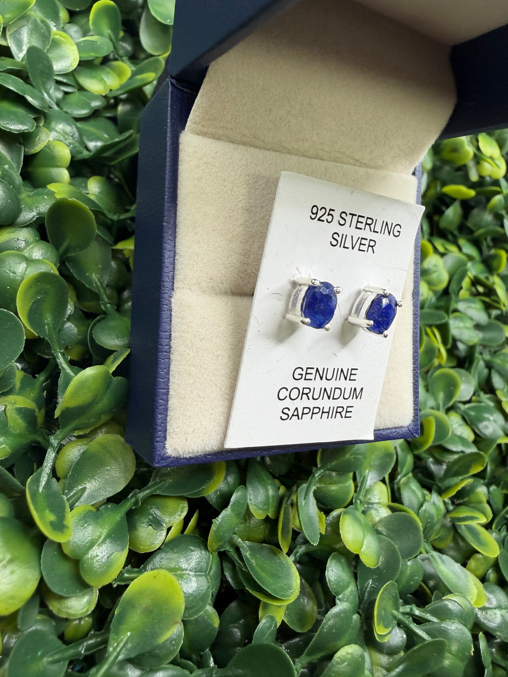 925 Sterling Silver and Blue Sapphire Earrings
