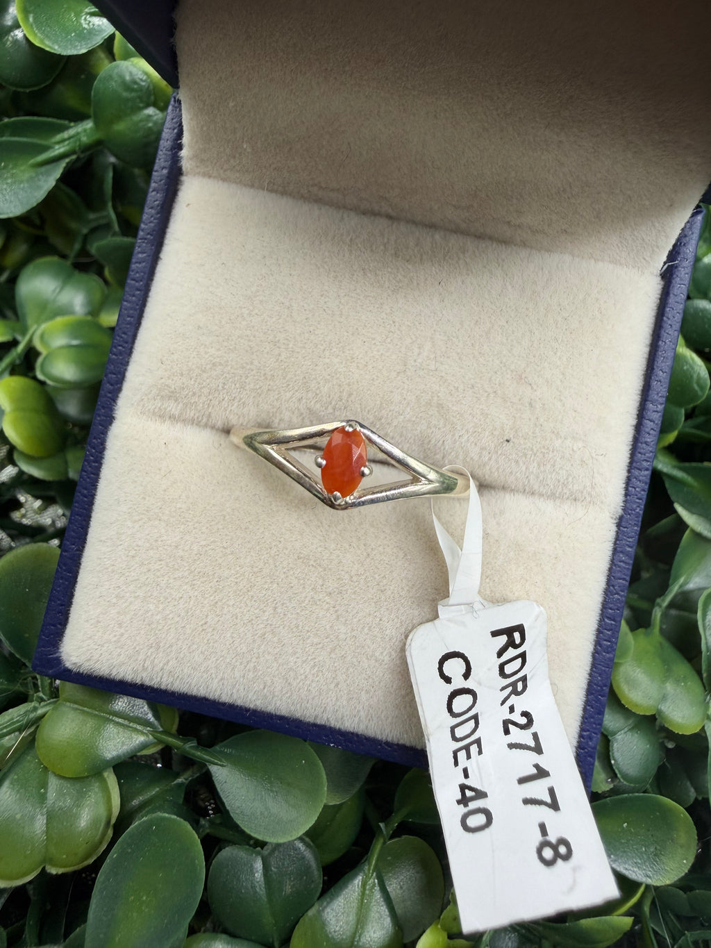 Sterling Silver Mexican Fire Opal Ring size 8