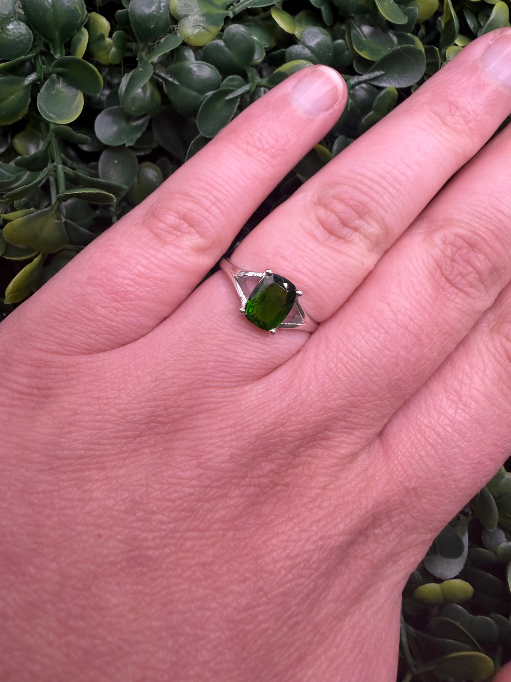 Sterling Silver Chrome Diopside Ring size 7