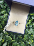 Sterling Silver Sky Blue Topaz Bezel Set Ring size 9