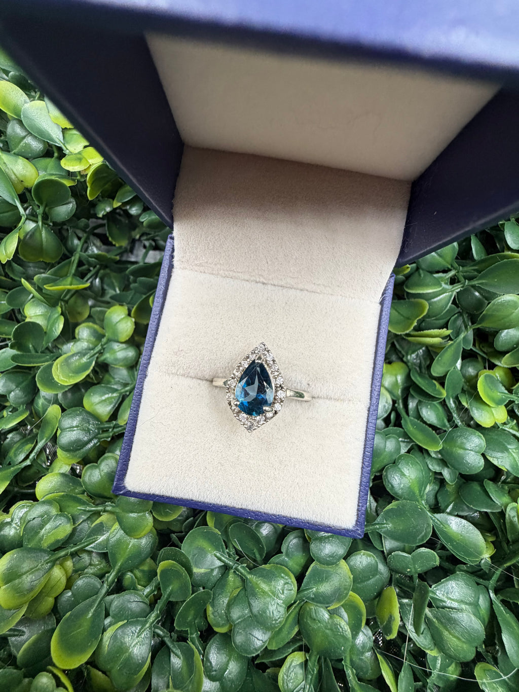 Sterling Silver London Blue and White Topaz Ring size 7