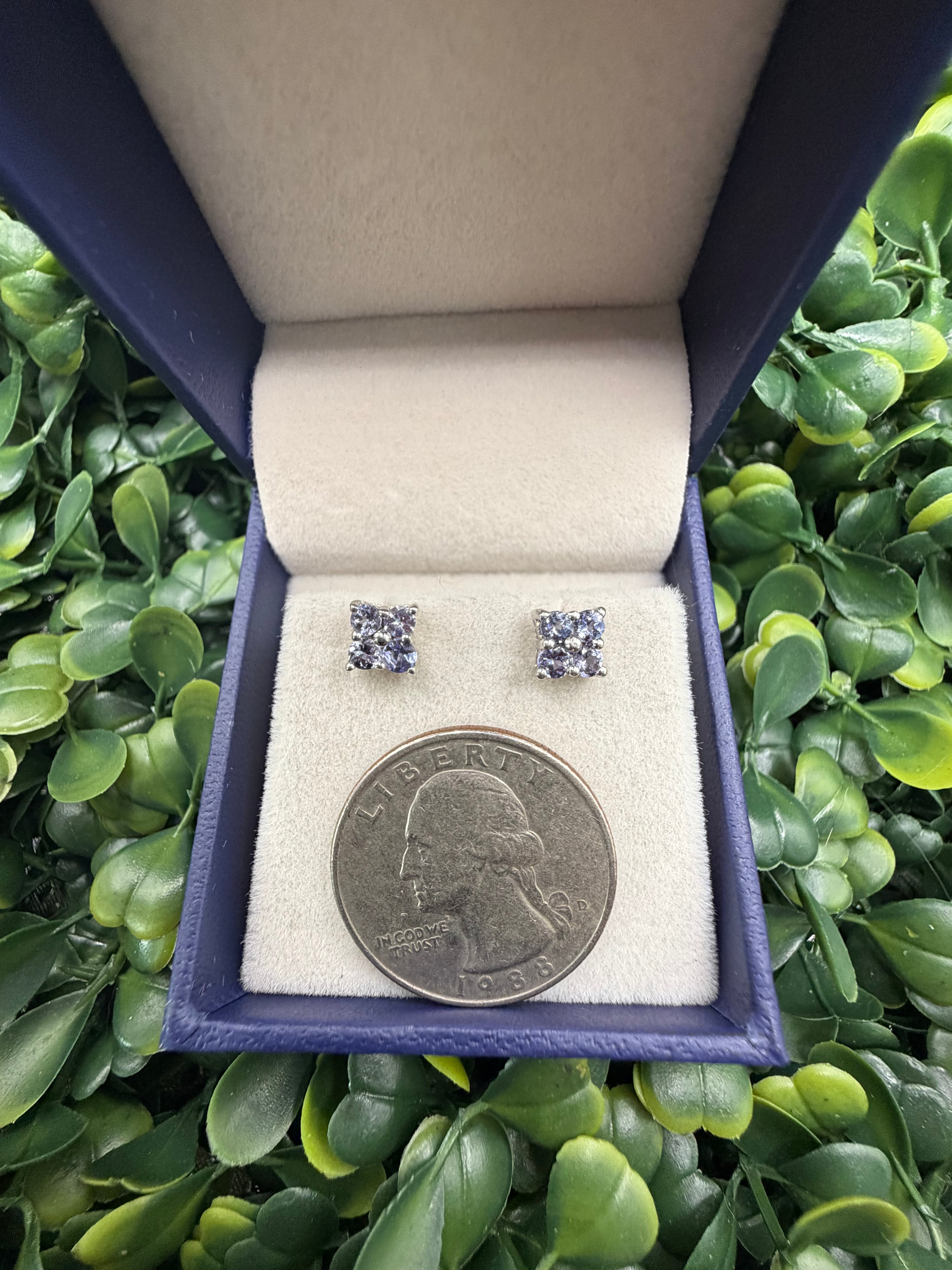 Sterling Silver Iolite Stud Earrings
