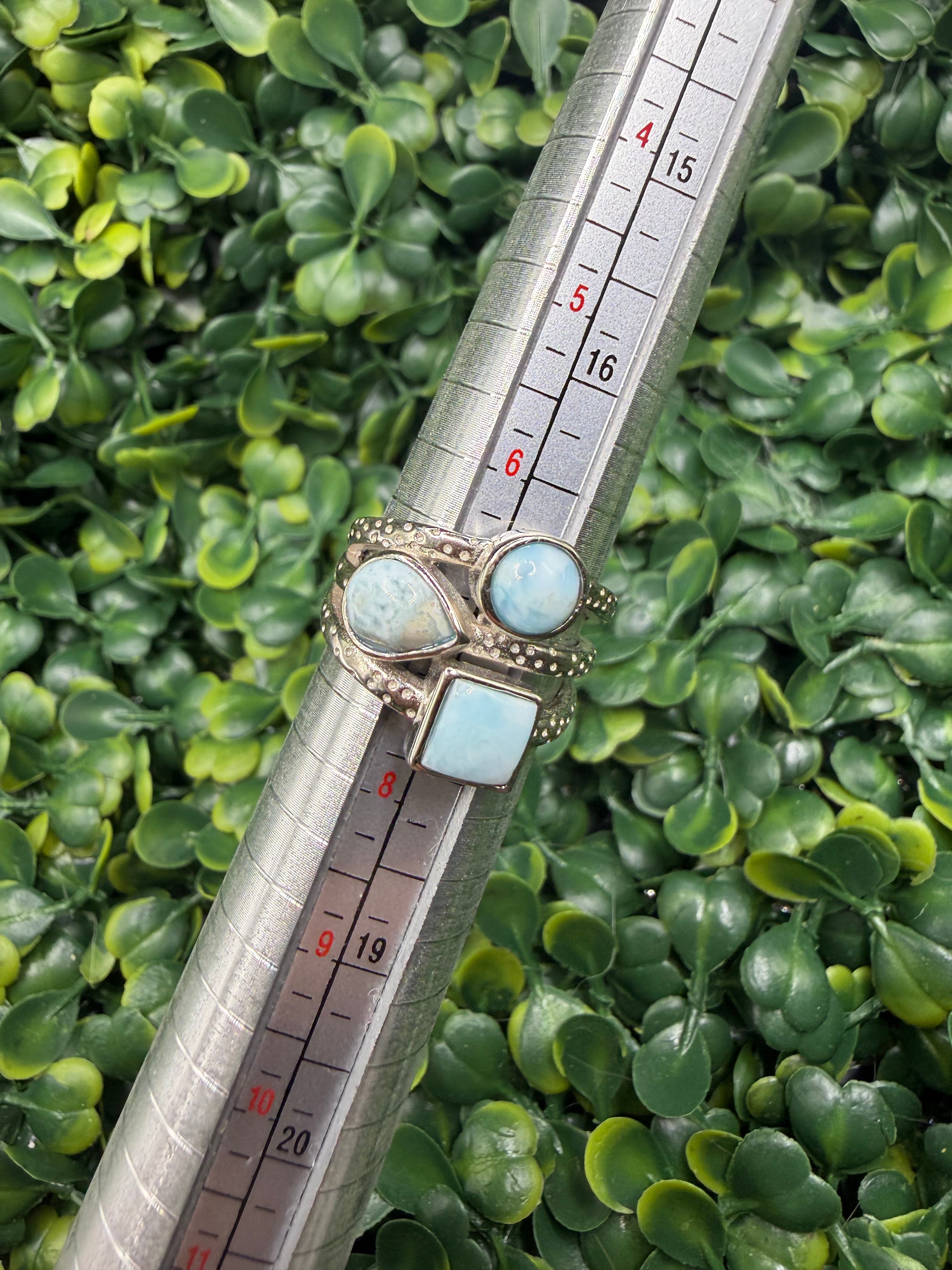 Sterling Silver Larimar Ring size 7