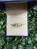 Antique 10k Yellow and White Gold Diamond Ring size 9.5