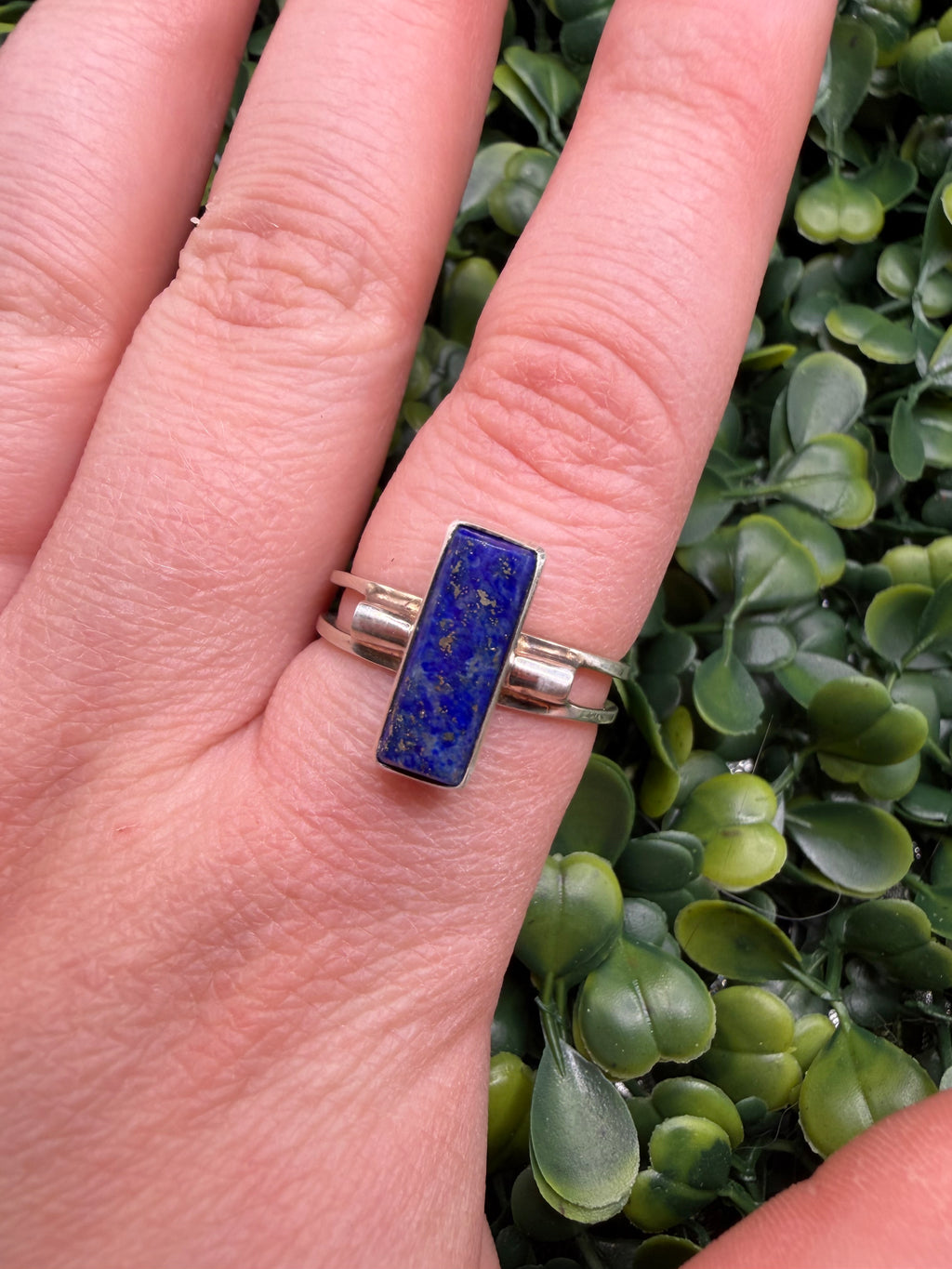 Vintage Sterling Silver Lapis Ring size 10.25