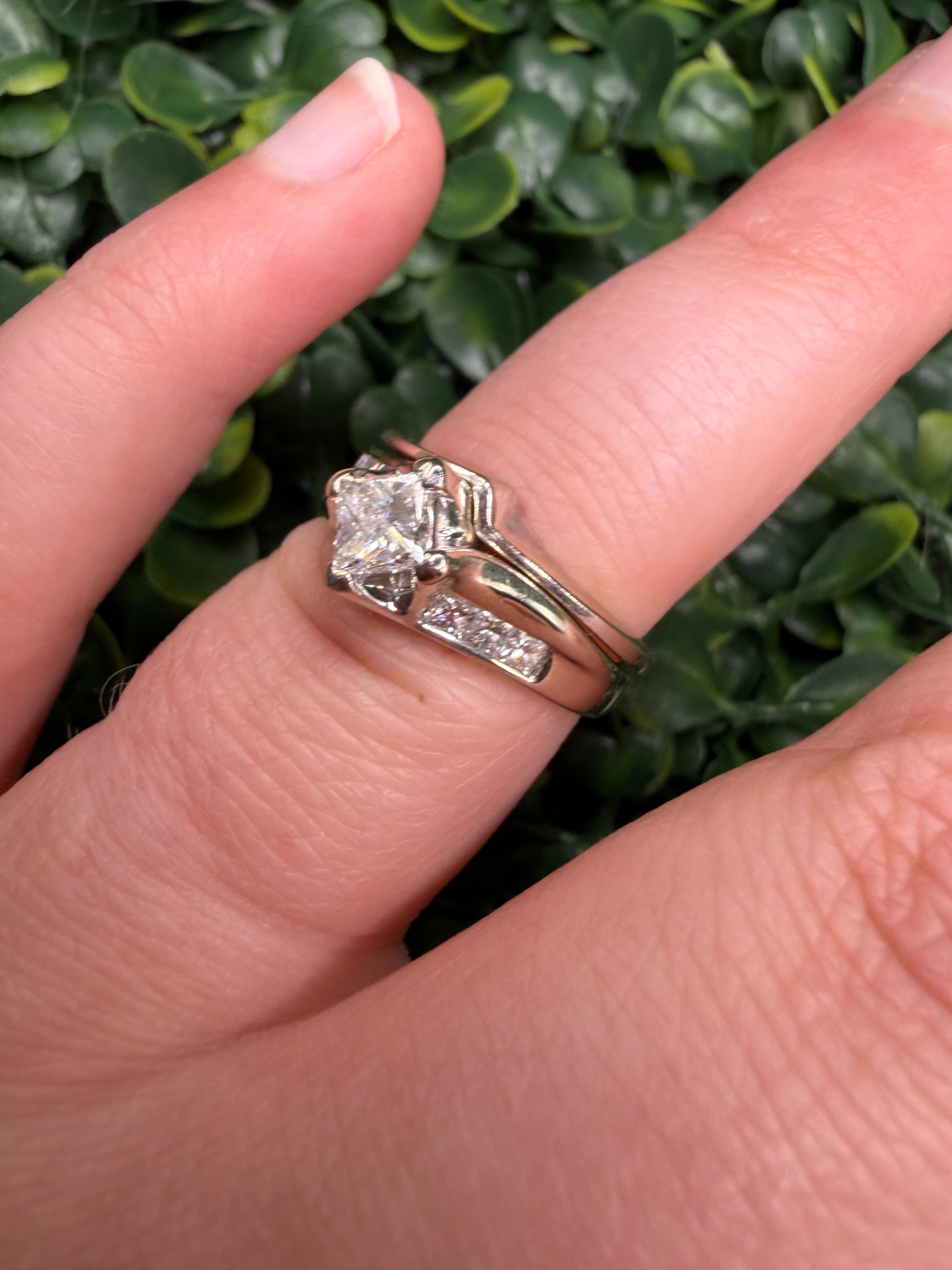 Vintage 2000’s 14k White Gold NATURAL Diamond Wedding Set w/ APPRAISAL!