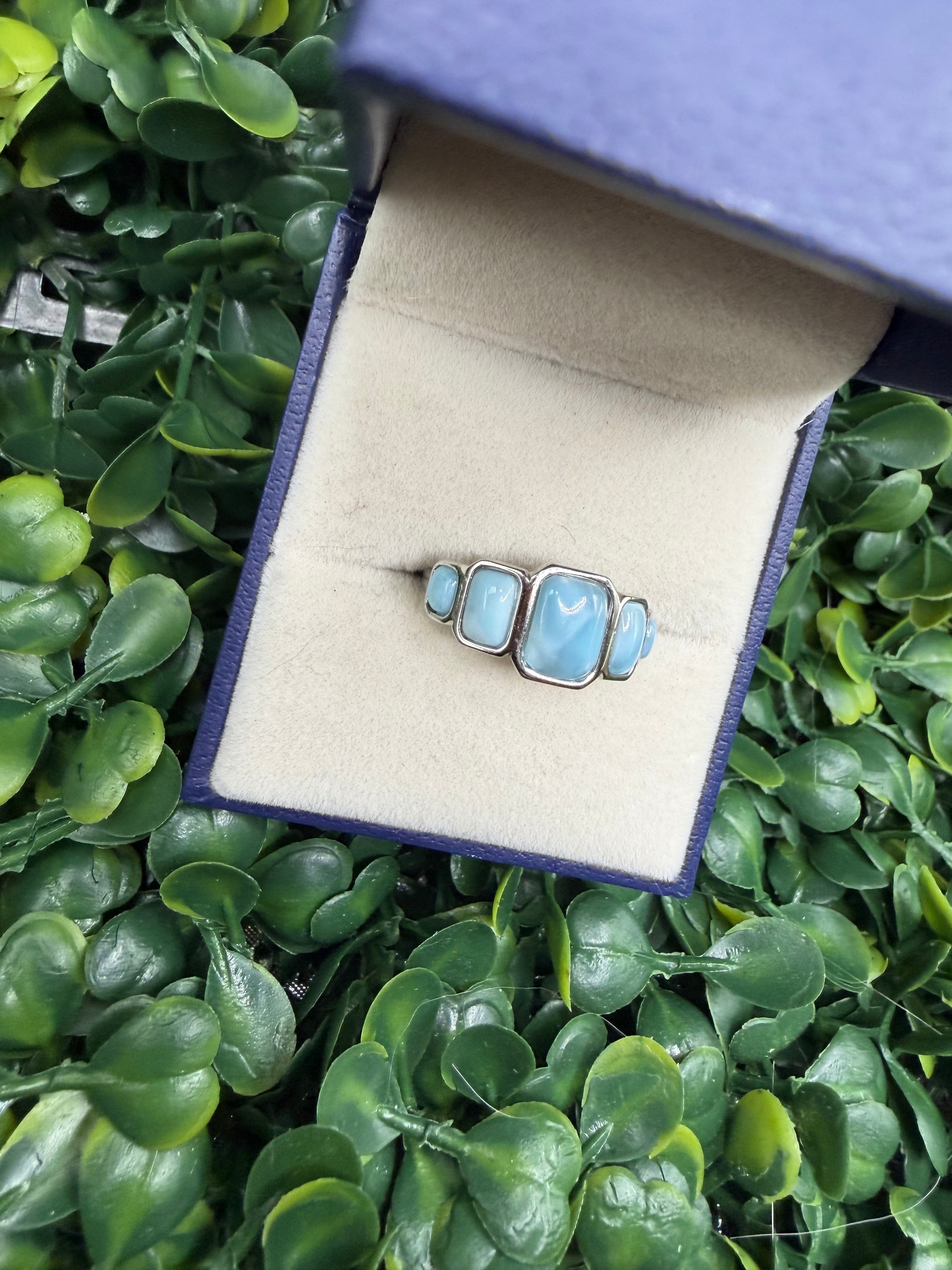 Sterling Silver Larimar Ring size 6