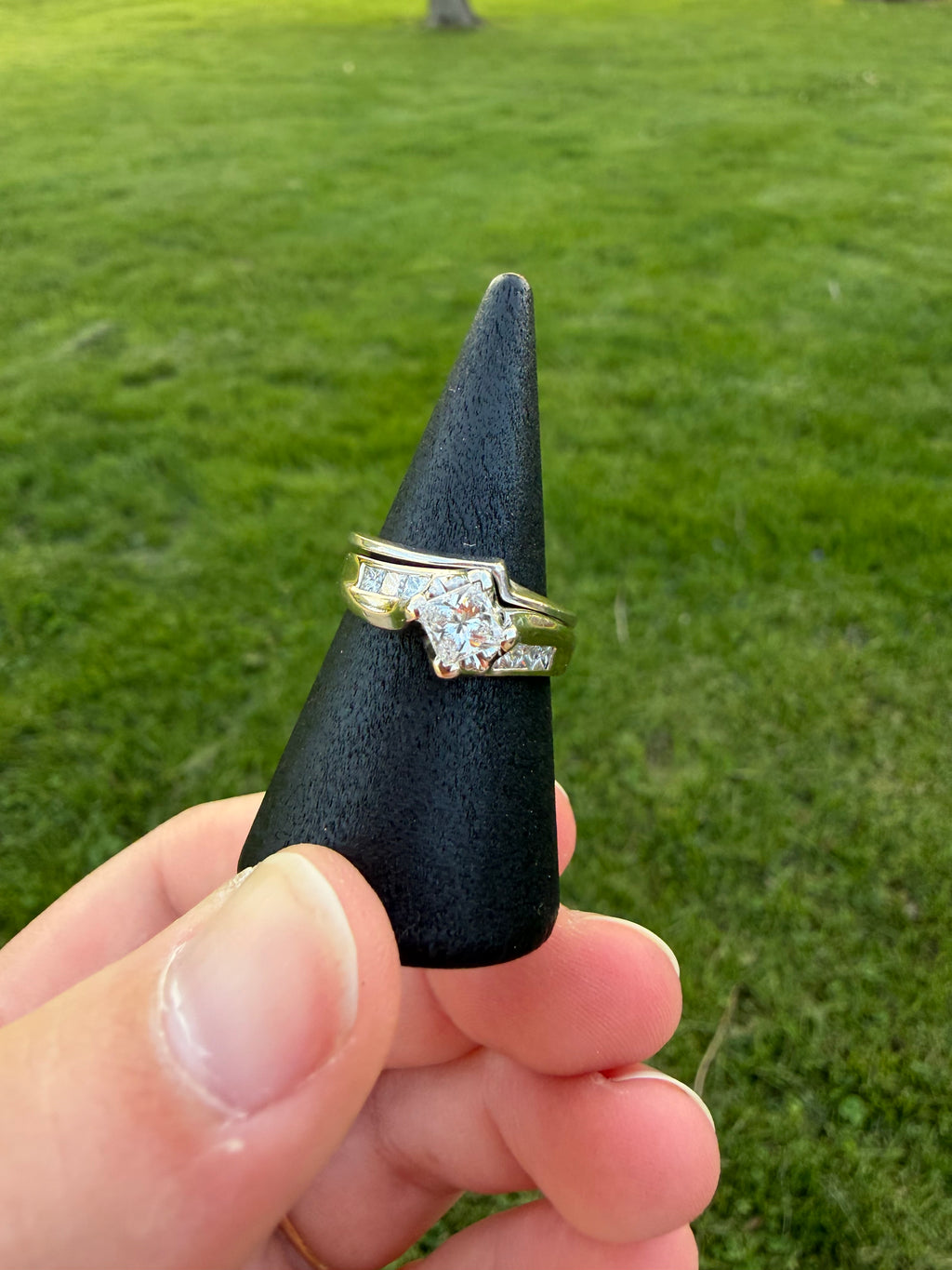 Vintage 2000’s 14k White Gold NATURAL Diamond Wedding Set w/ APPRAISAL!
