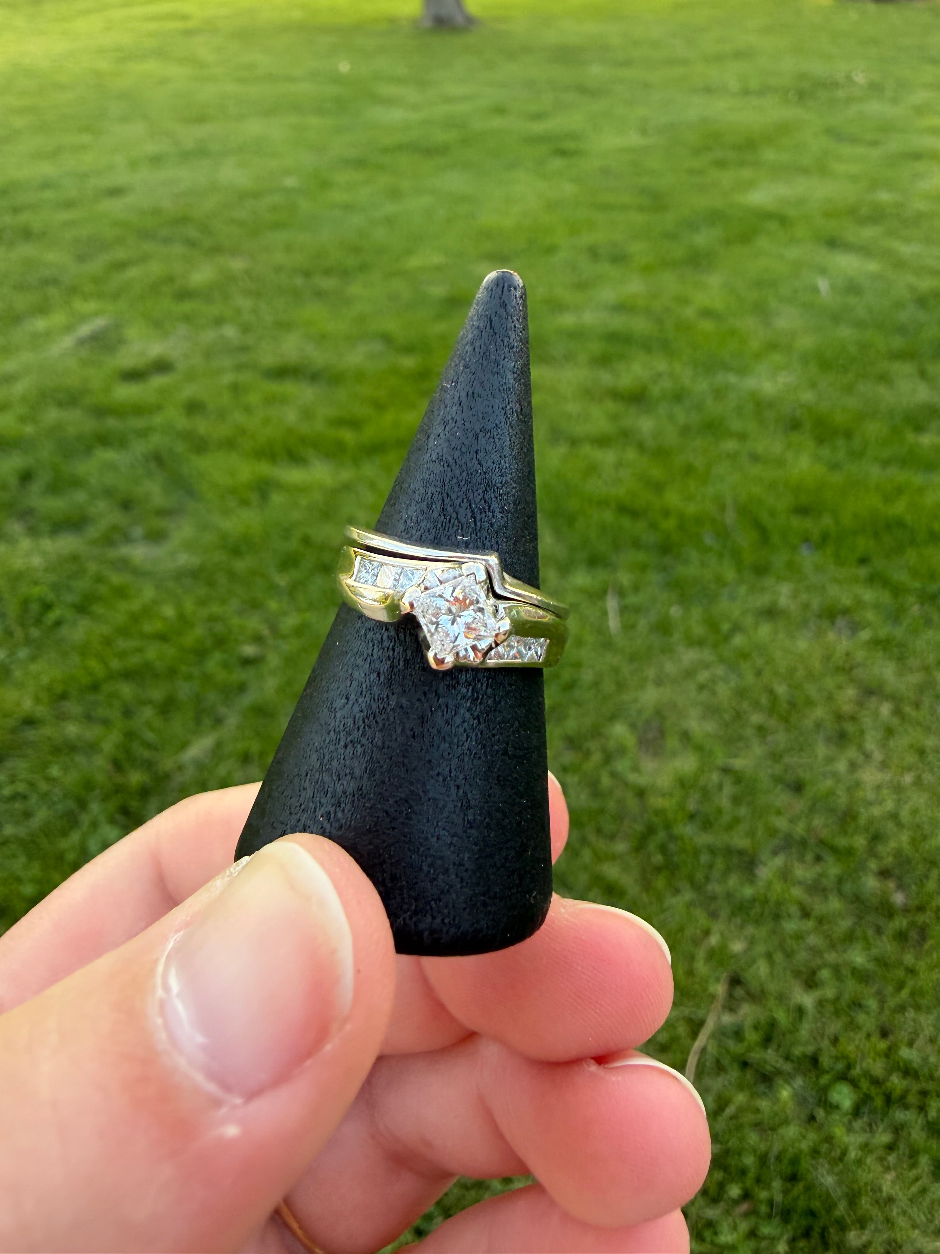 Vintage 2000’s 14k White Gold NATURAL Diamond Wedding Set w/ APPRAISAL!