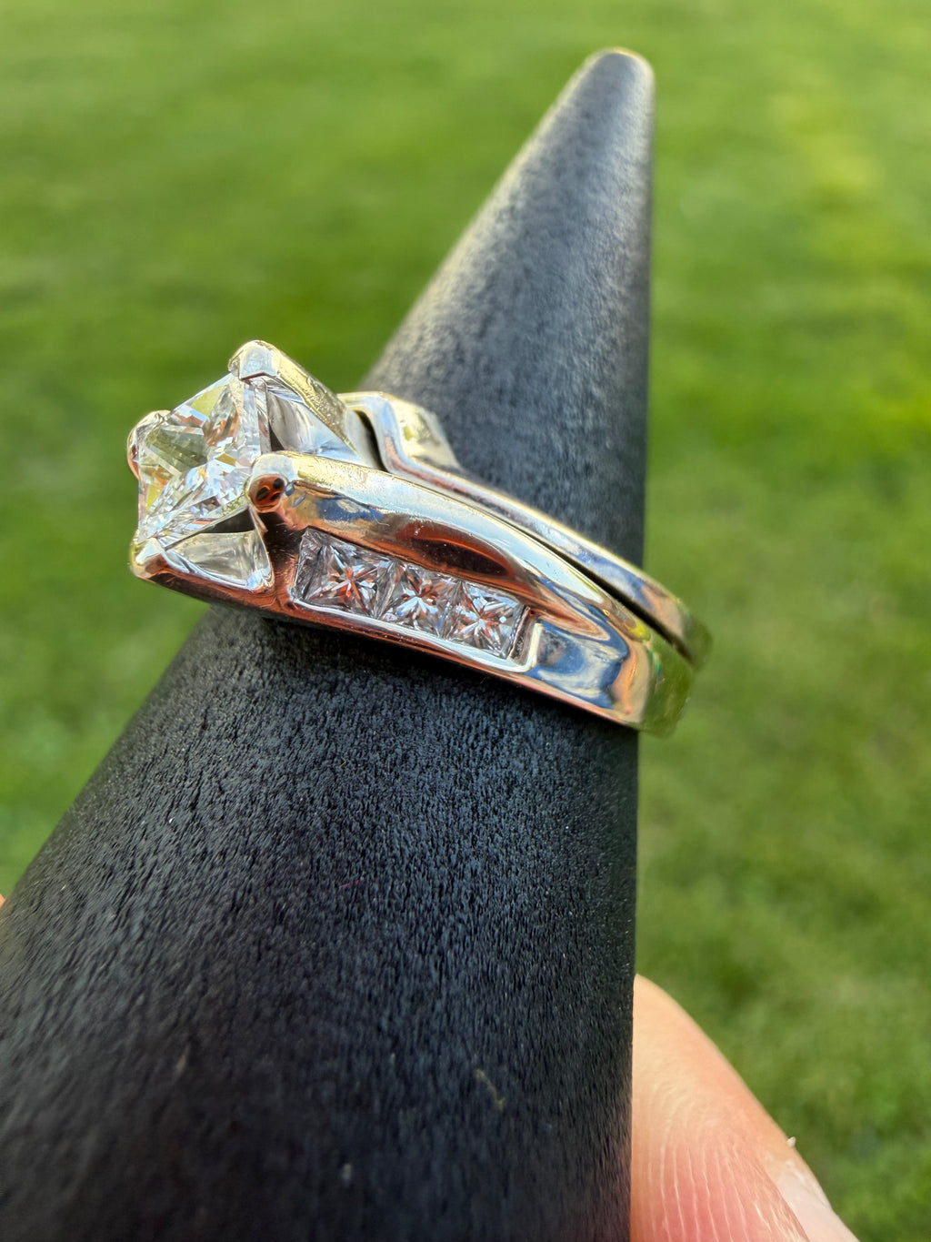 Vintage 2000’s 14k White Gold NATURAL Diamond Wedding Set w/ APPRAISAL!