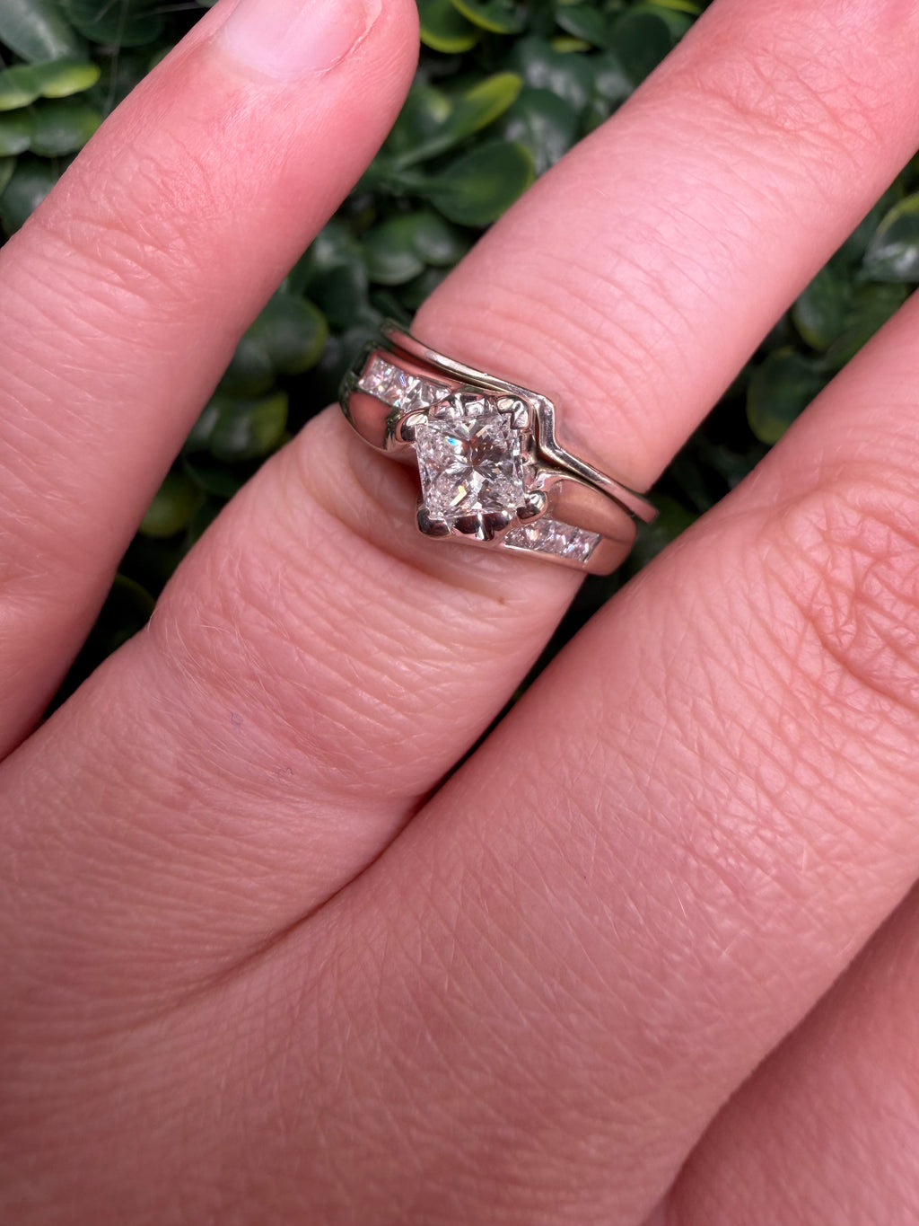Vintage 2000’s 14k White Gold NATURAL Diamond Wedding Set w/ APPRAISAL!