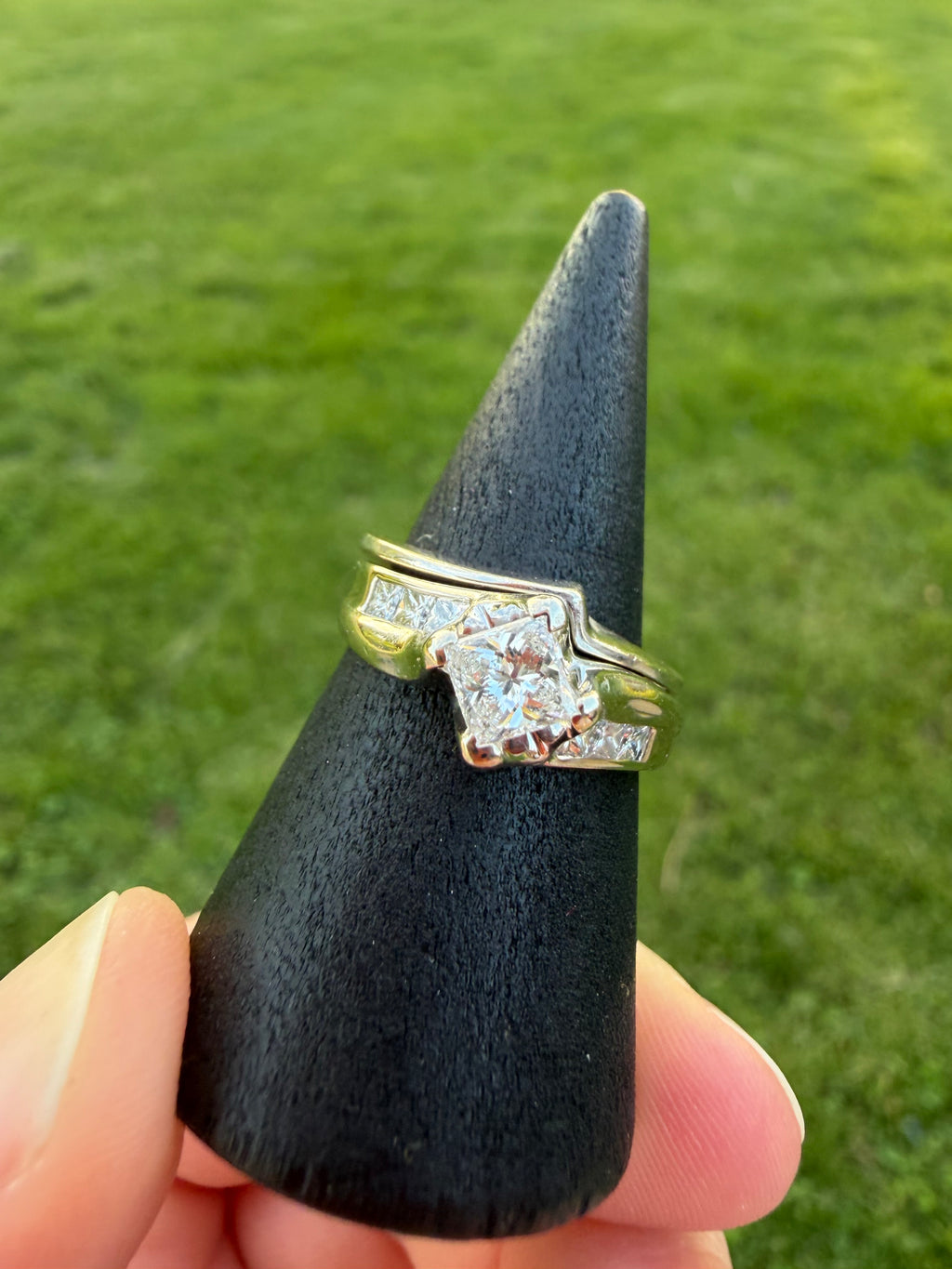 Vintage 2000’s 14k White Gold NATURAL Diamond Wedding Set w/ APPRAISAL!