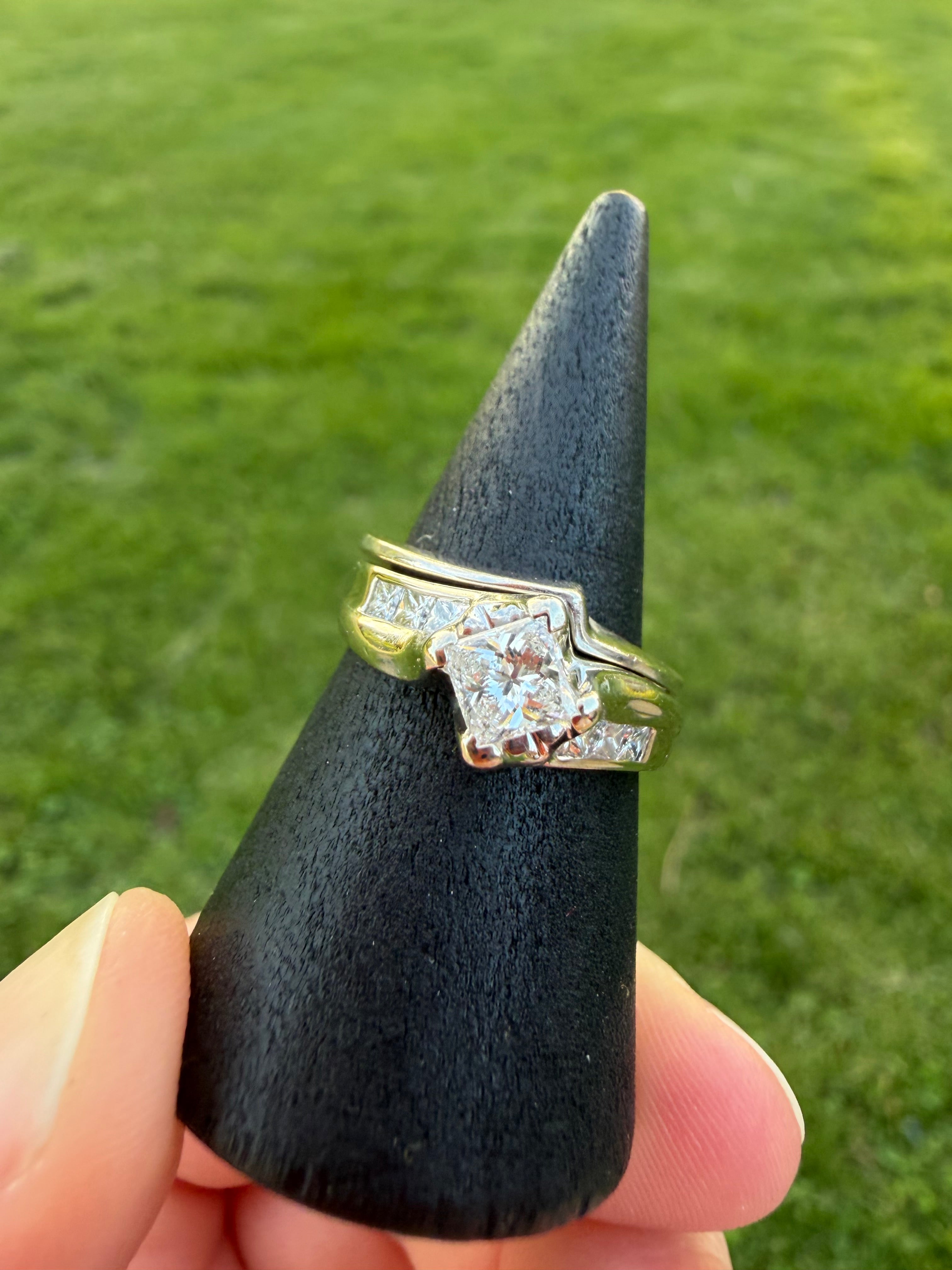 Vintage 2000’s 14k White Gold NATURAL Diamond Wedding Set w/ APPRAISAL!