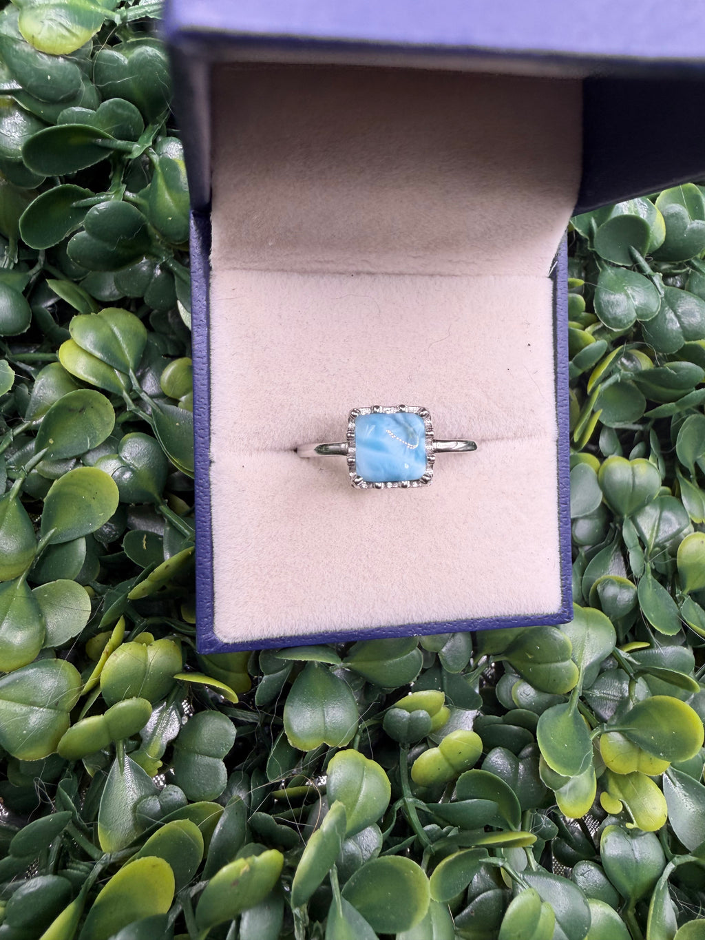Sterling Silver Larimar Ring size 9