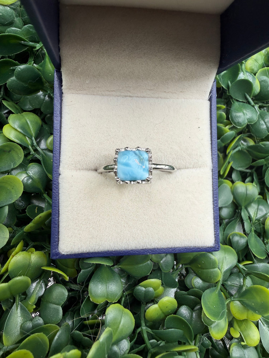 Sterling Silver Larimar Ring size 9