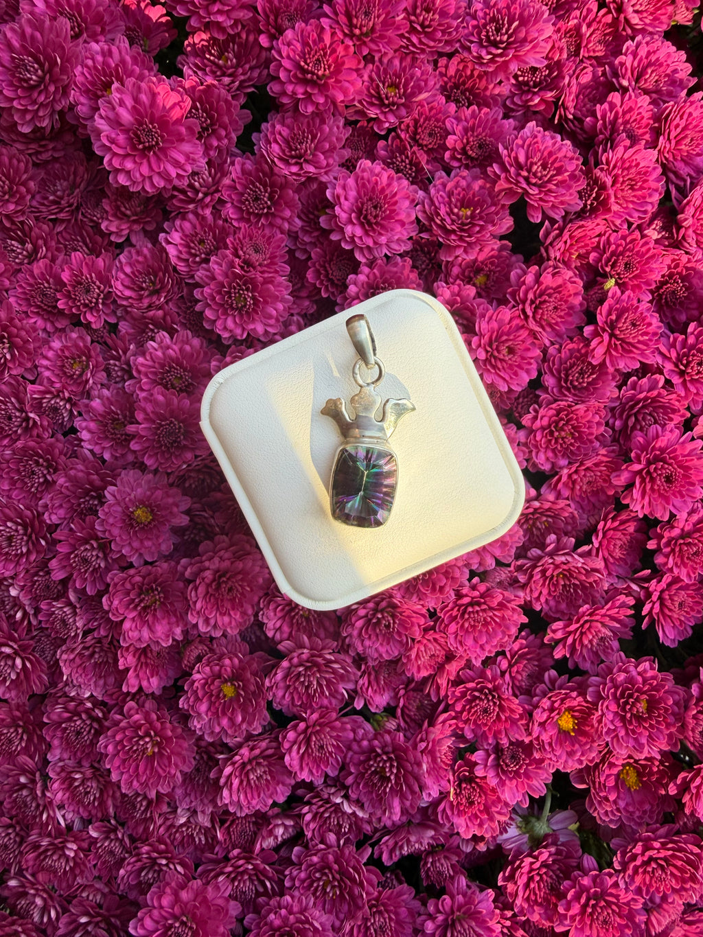 Vintage 925 Sterling Silver and Mystic Topaz Pendant