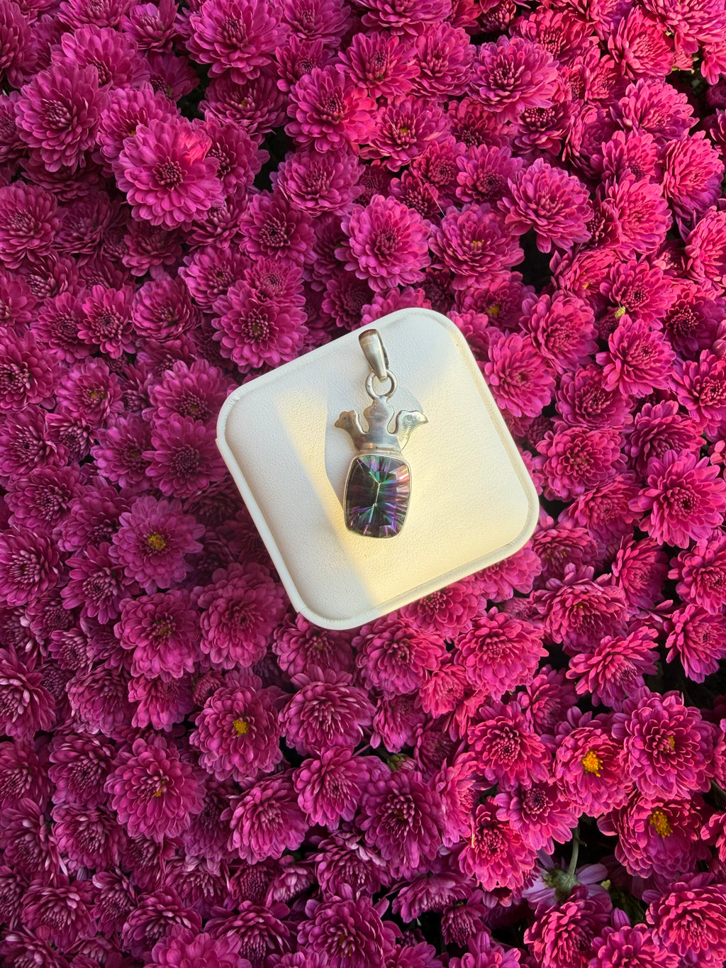 Vintage 925 Sterling Silver and Mystic Topaz Pendant
