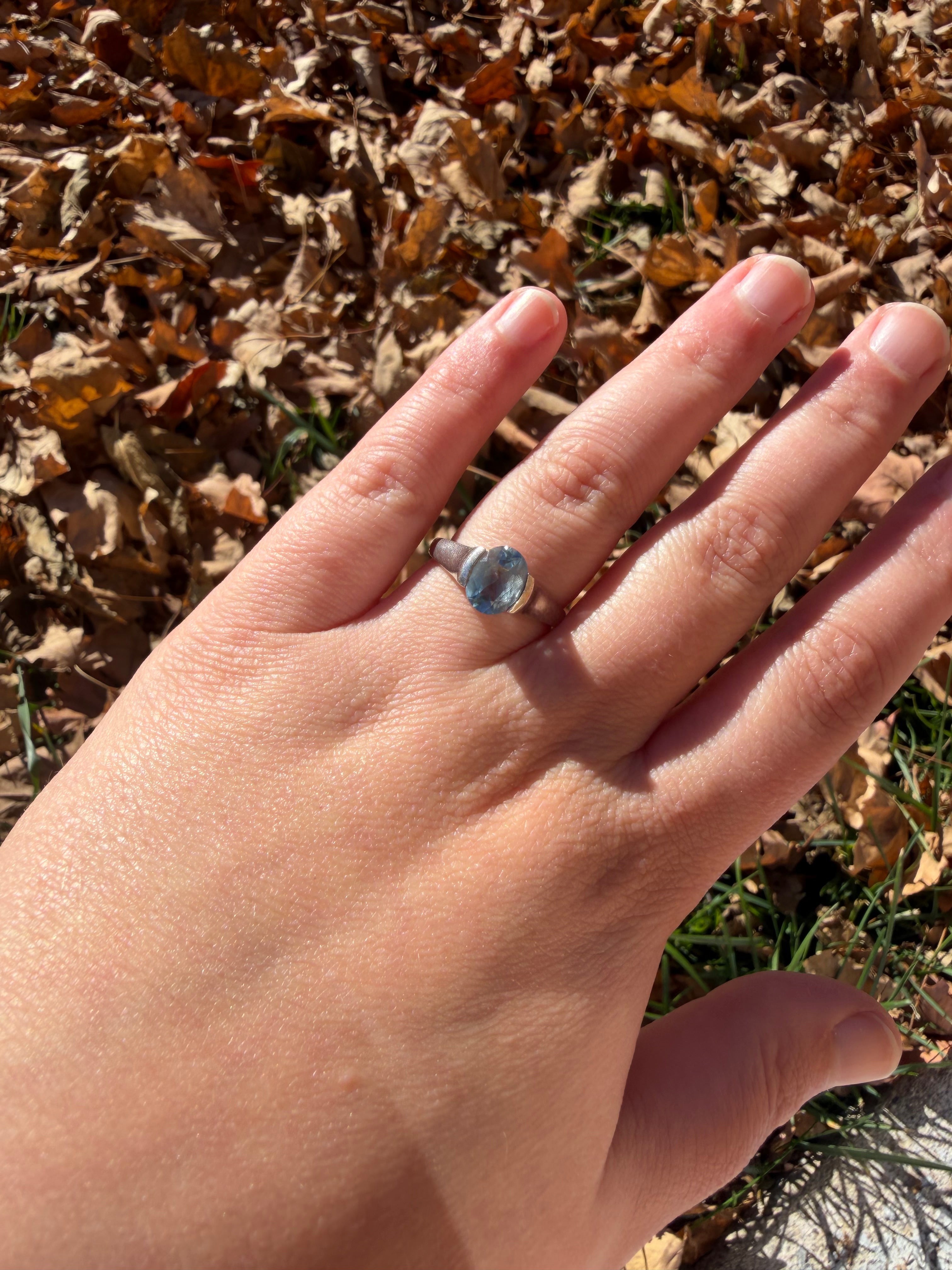 Vintage 925 Sterling Silver and Blue Topaz ring Size 9